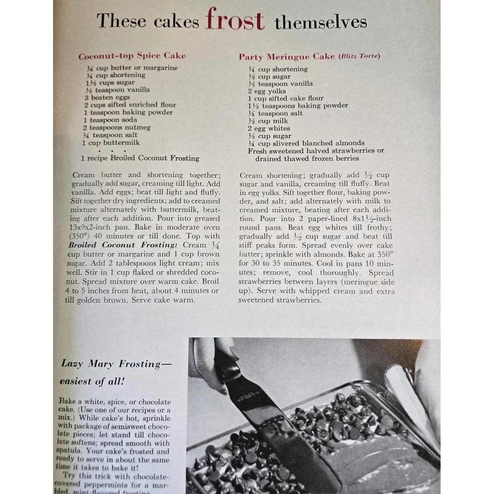 Vintage‎ BHG Dessert Cookbook, 1960 Hardcover,